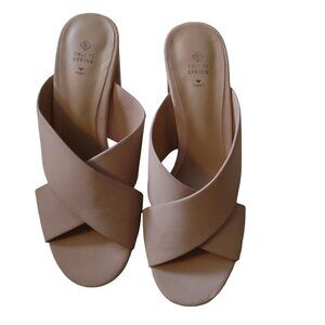 Call It Spring Vegan Women's Size 6 "Mairie"   Pink Block Heel Slip On Sandals